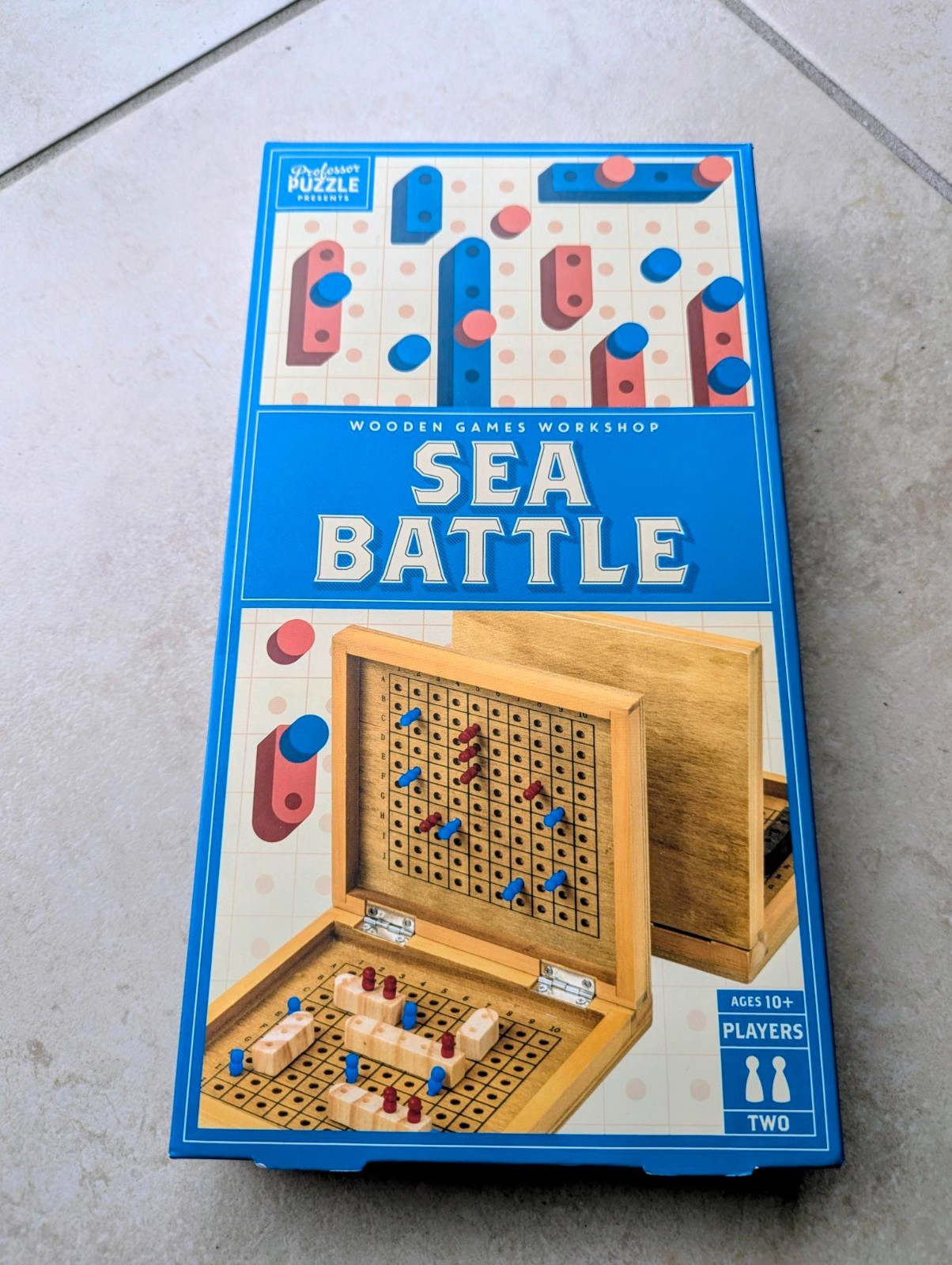 SEA BATTLE WOODEN GAMES WORKSHOP by Professor Puzzle Real Wood Classic Game NEW