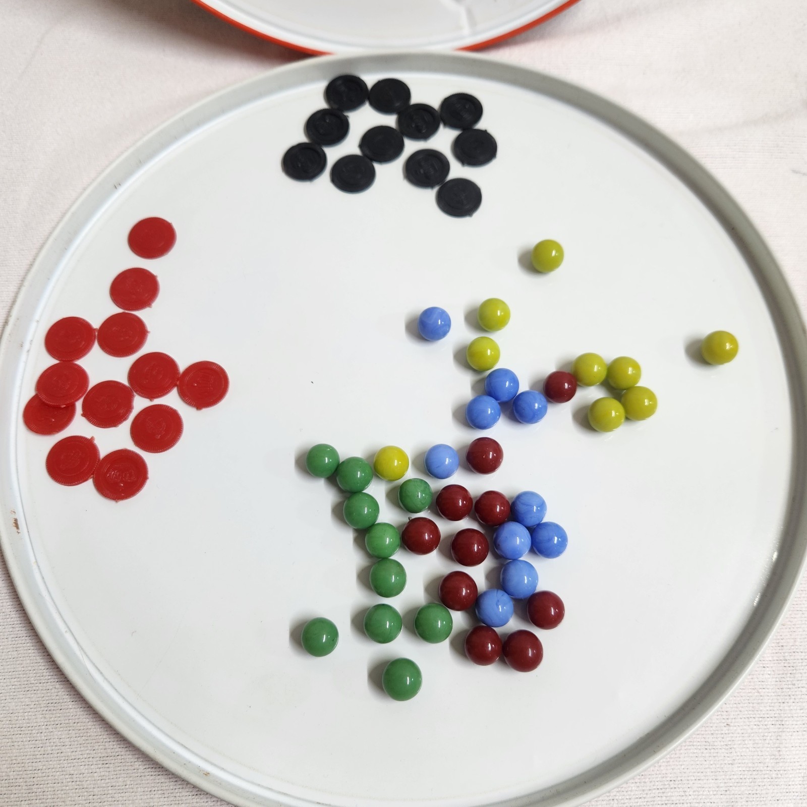 Vintage Ohio Art Metal Chinese Checkers And Checkers Game