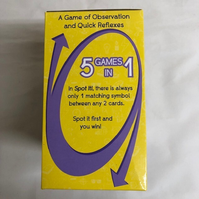 Spot It! Classic Card Game Five Games in One Ages 6 Years and Up- 2 to 8 Players