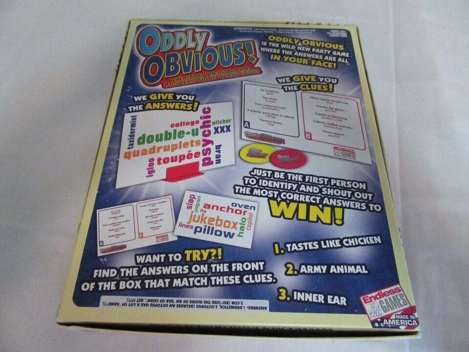 Endless Games Oddly Obvious Board Game Complete 12 Years and Up