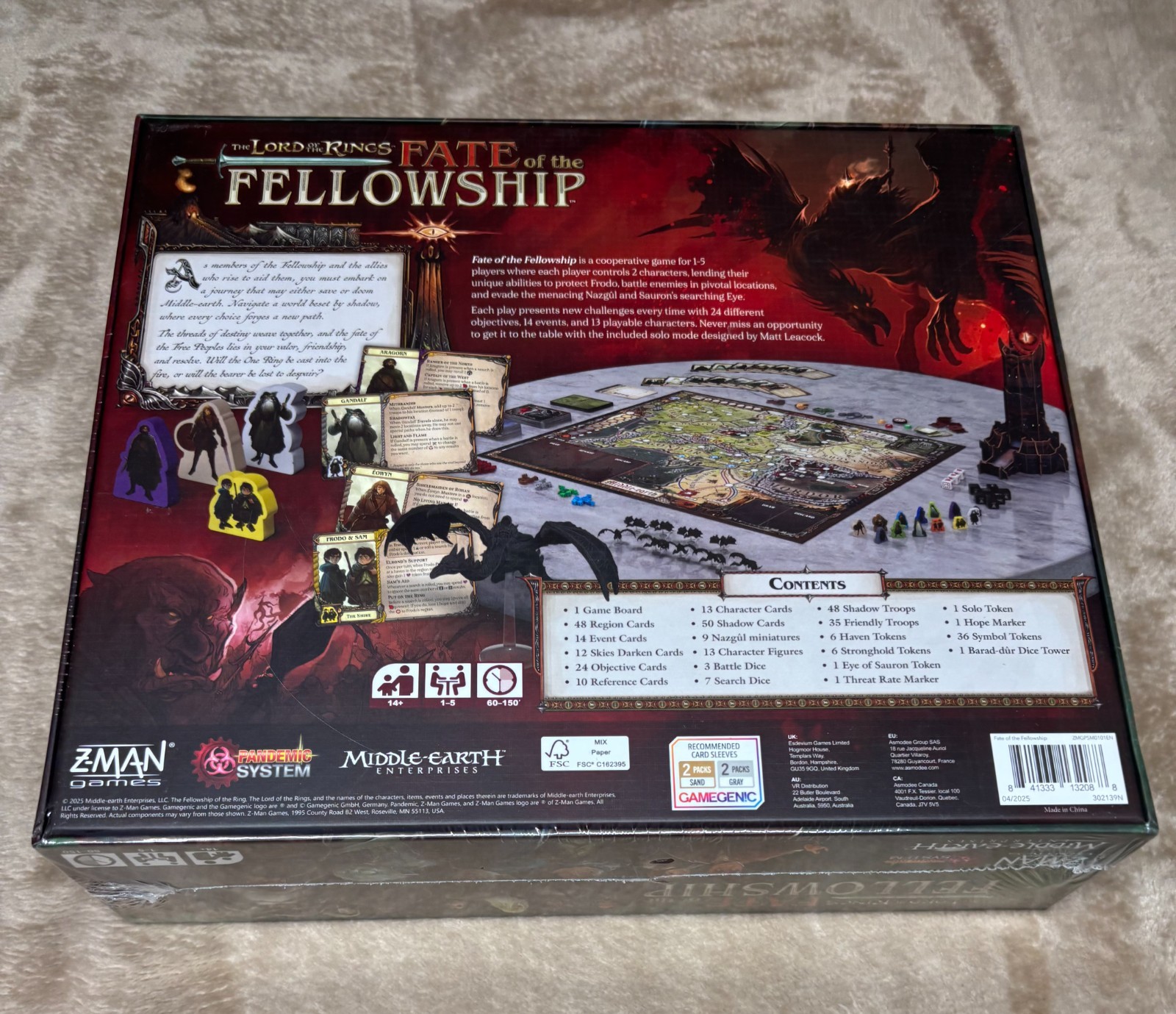 The Lord of the Rings: Fate of the Fellowship Board Game – New / SEALED