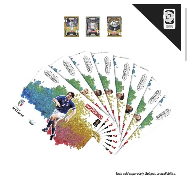 Monopoly Panini Prizm FIFA World Cup Board Game Includes 1 Starter & 2 Prizm Pk