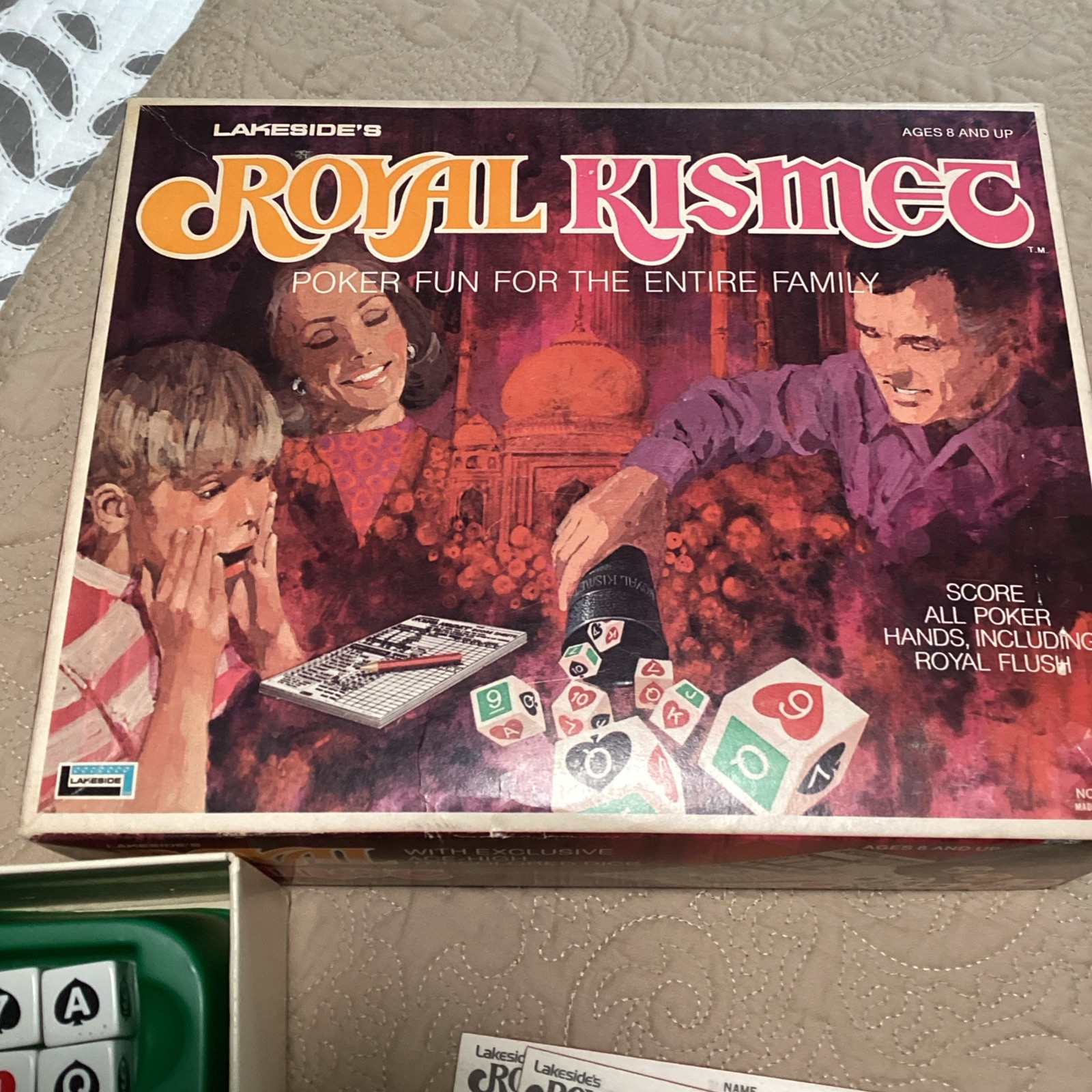 Royal Kismet Poker Dice Game Complete w Clean Score Pads Lakeside 1974