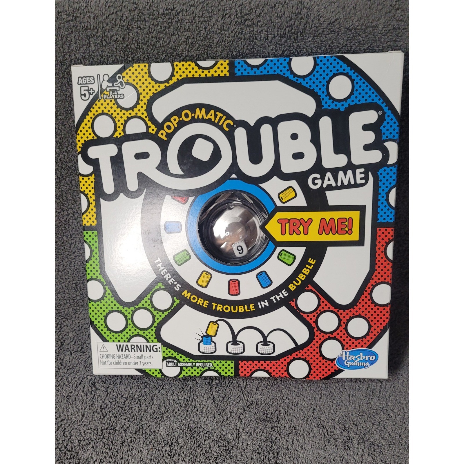 Hasbro Gaming Trouble Board Game Pop-O-Matic Die Roller Ages 5+ A5064