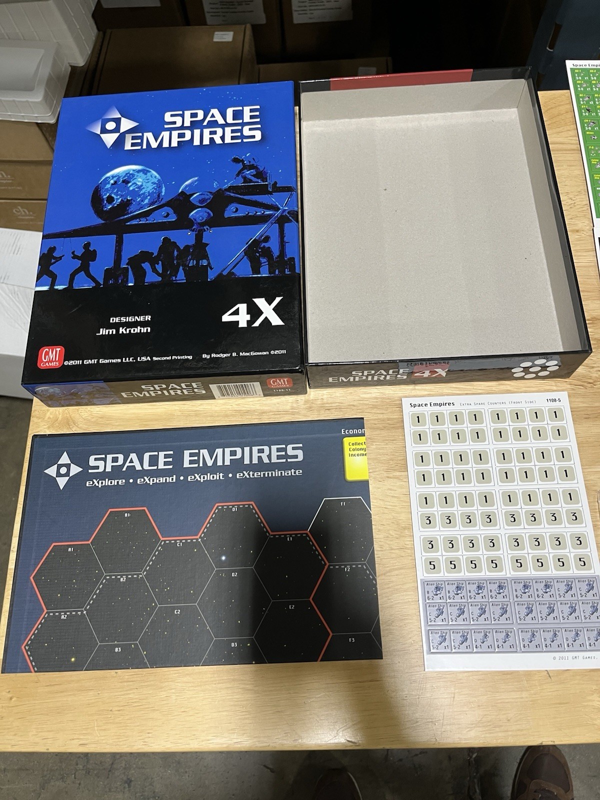 GMT Games : Space Empires 4X. Board Game. 2nd Printing 2011 . Unpunched/Complete
