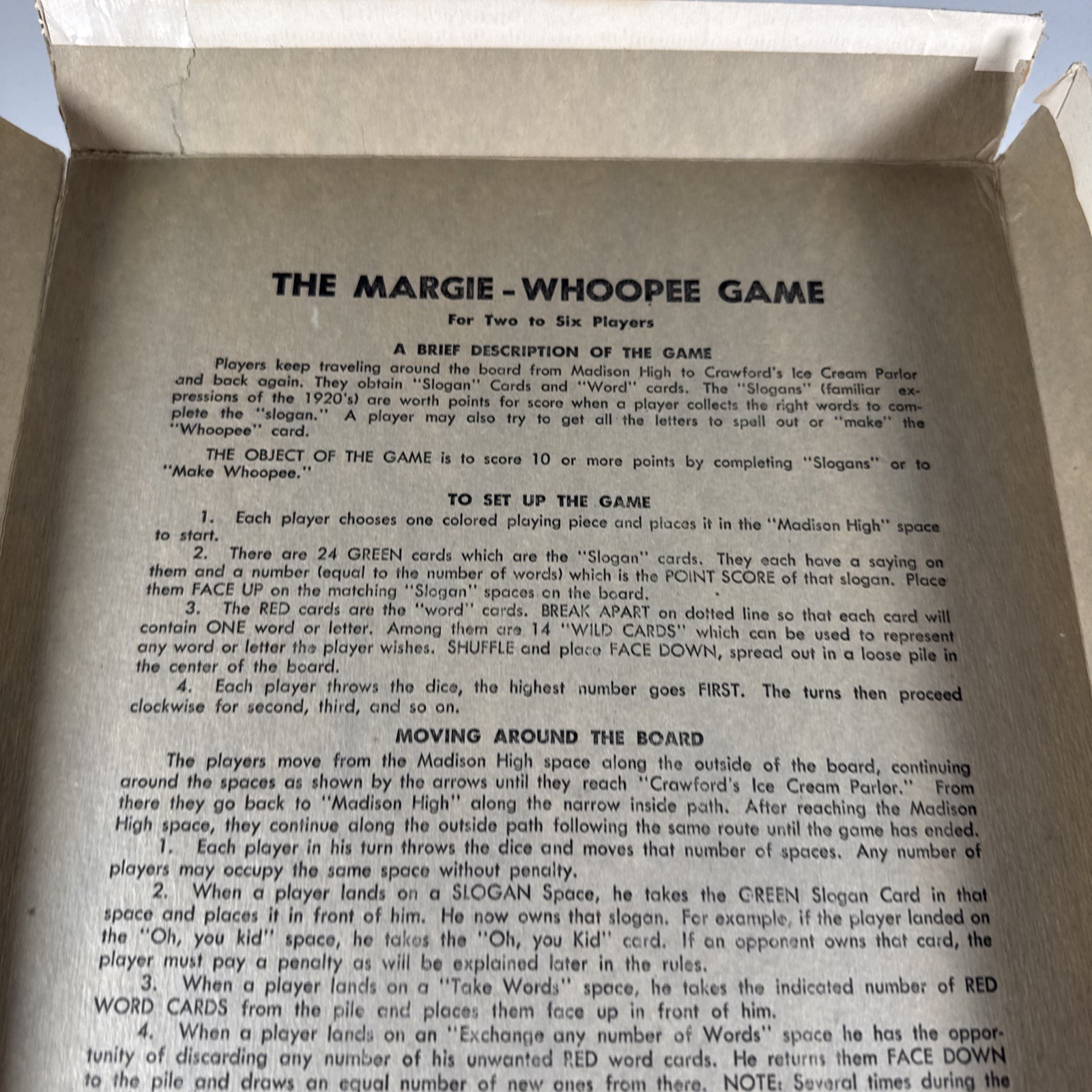 Milton Bradley The Game of Whoopee Margie Board Game For Age 10 To Adult