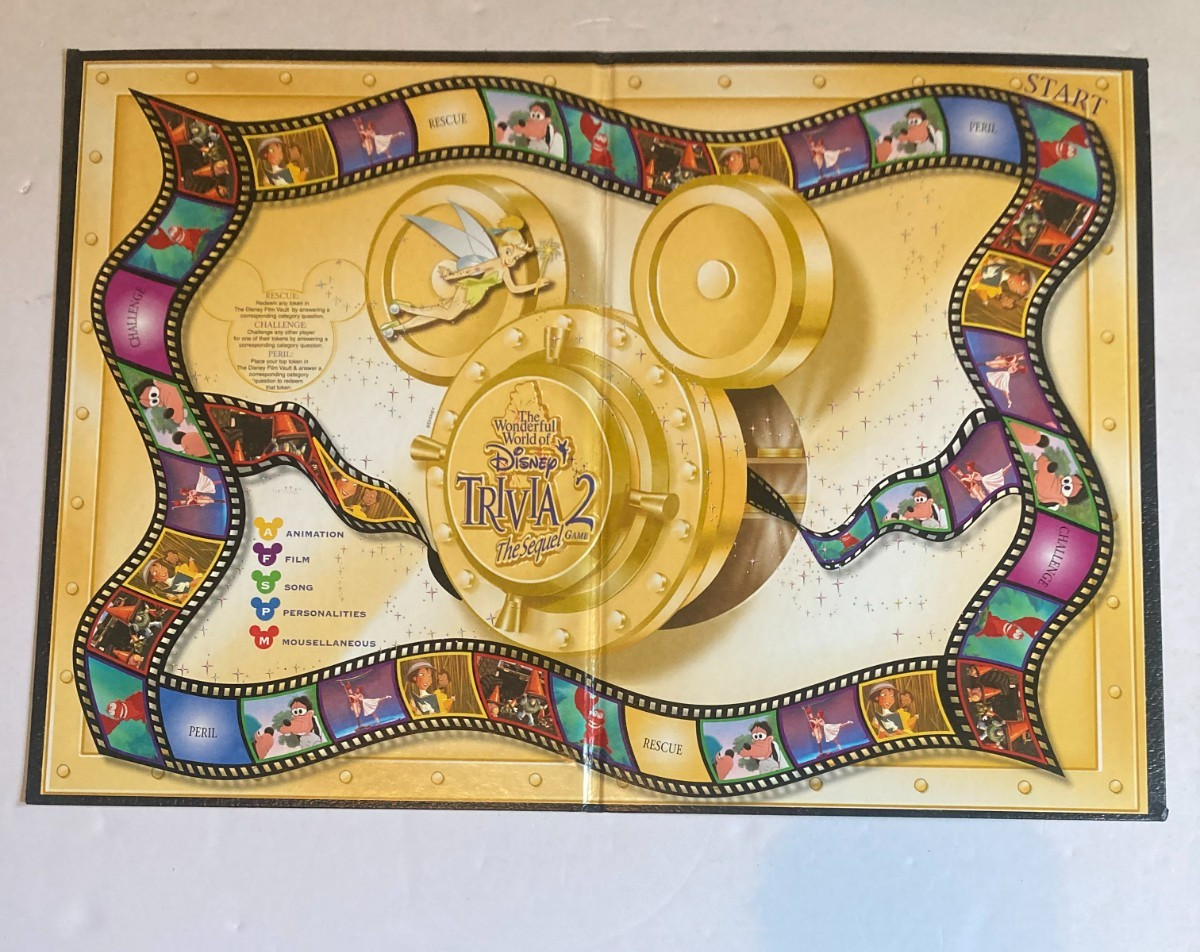 DISNEY TRIVIA 2 Mattel THE SEQUEL complete GOLD TIN vintage BOARD GAME