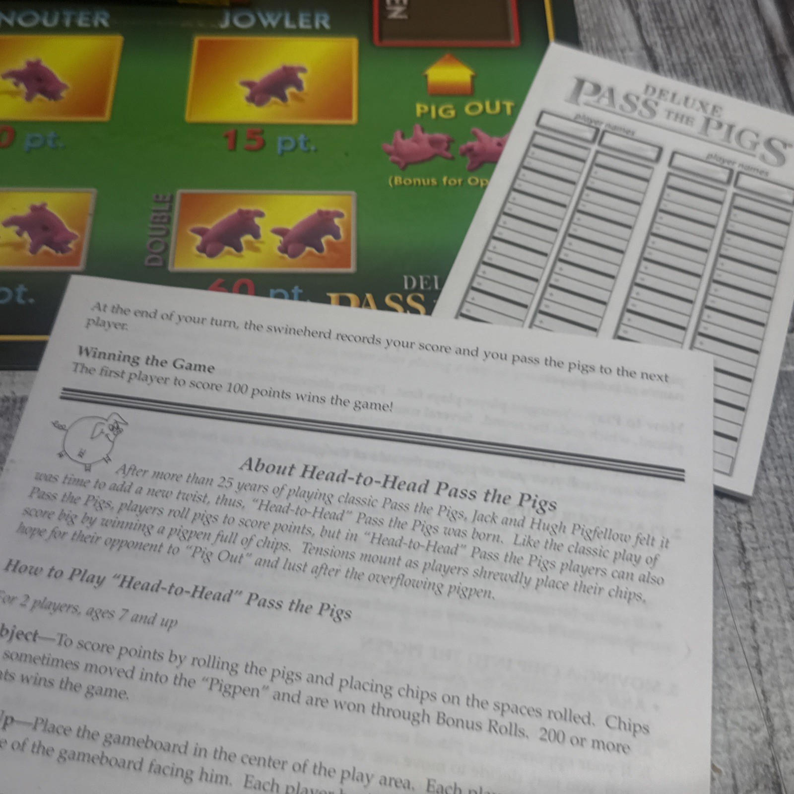 Deluxe Pass the Pigs Classic Party Game 100% Complete CIB