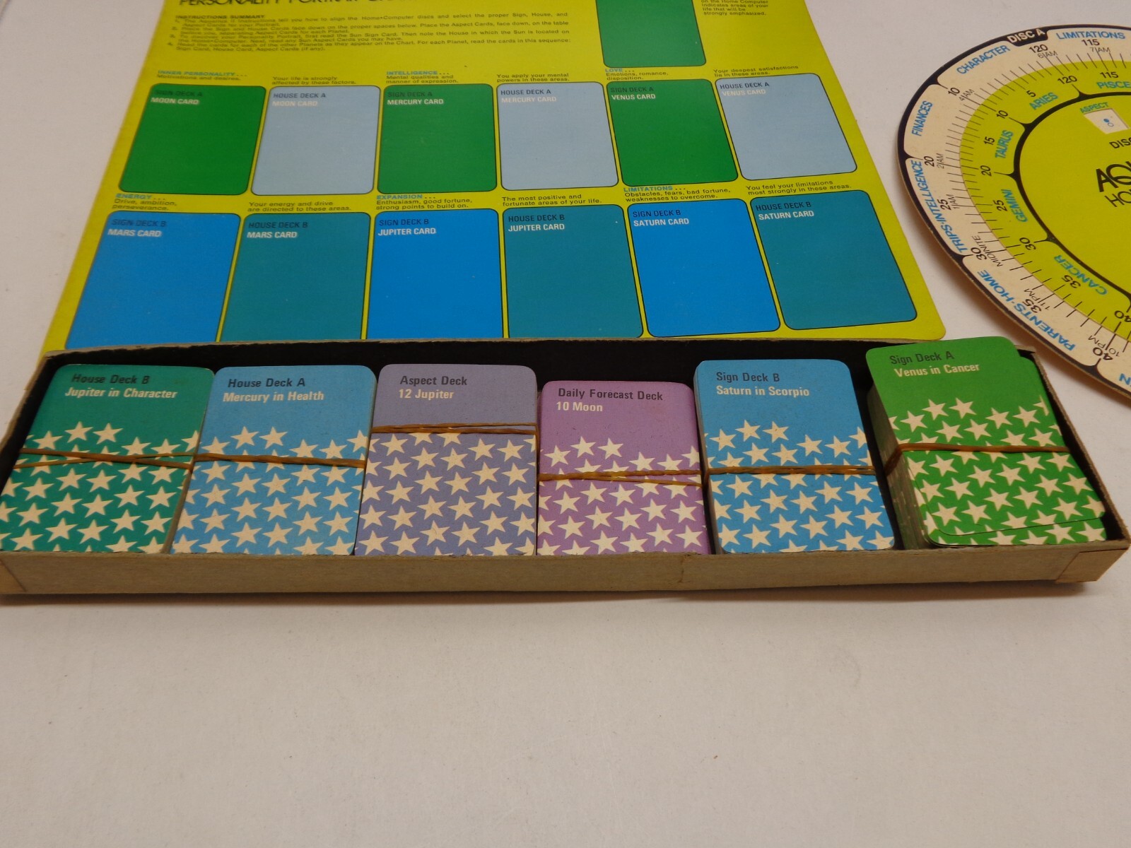 Vintage AQUARIUS II Home Computer Astrology Kit 1973 Reiss Games RARE Complete