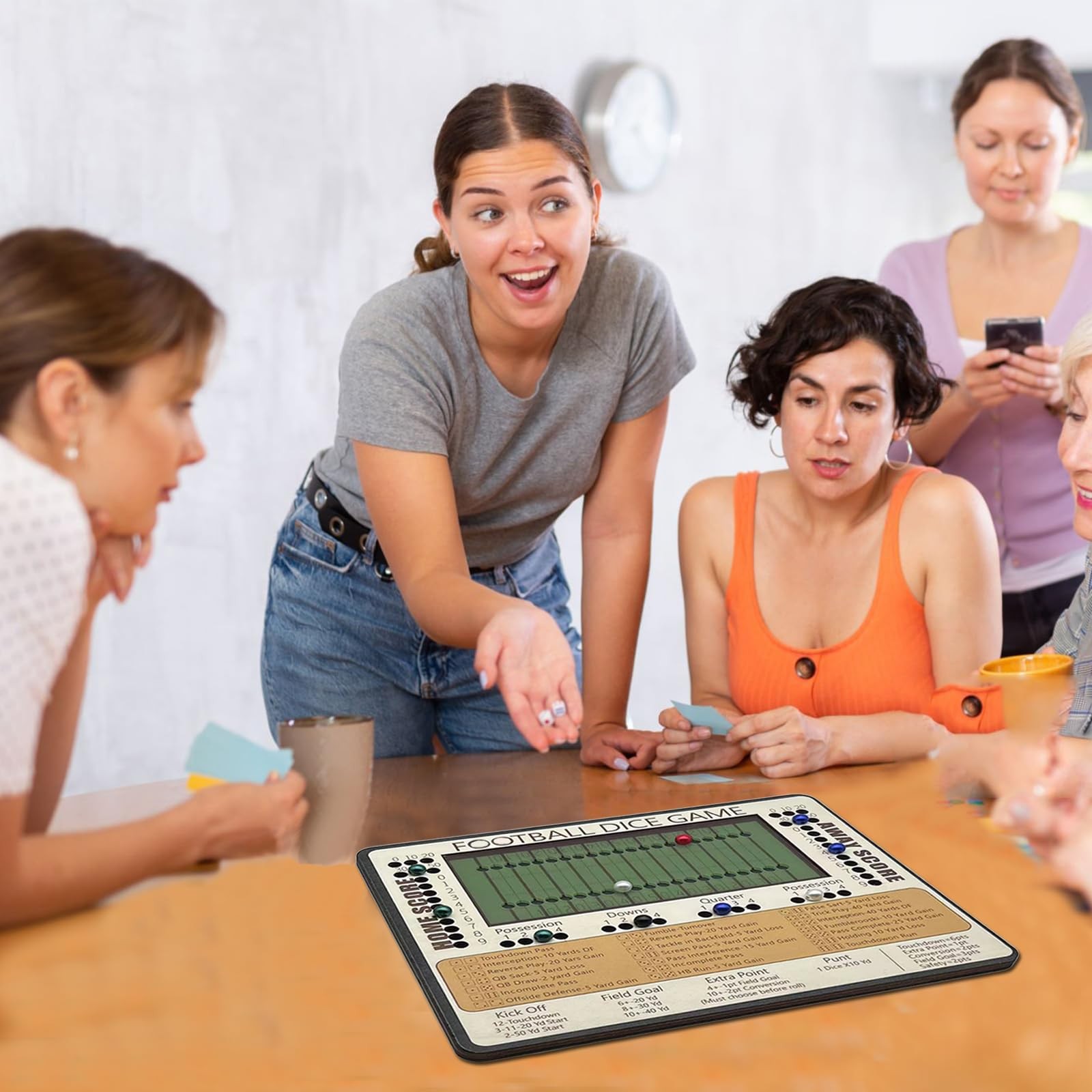 Football Dice Board Game – Fun Wooden Tabletop Game for Family Game Night, Ic…