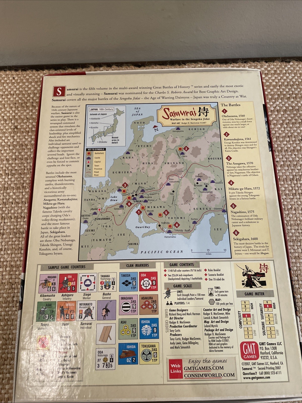Great Battles of History, Volume V (GMT) Samurai UNPUNCHED 2007