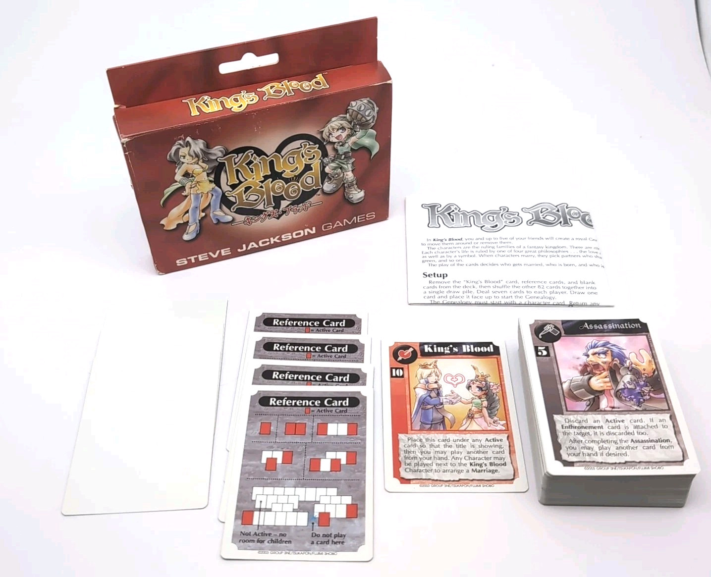 King’s Blood Card Game – Steve Jackson Games – RARE 2003 100% Complete Nice