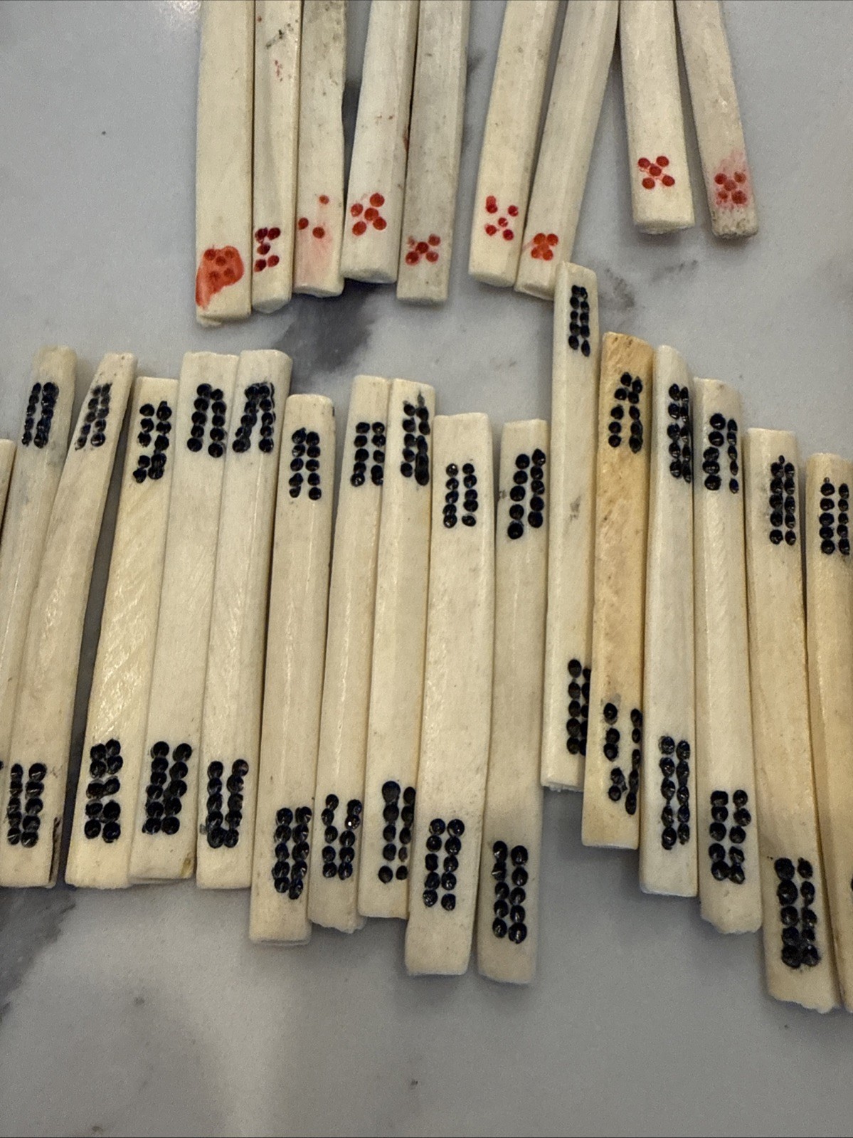 Vintage Chinese Mahjong Set Dragon Carved Wood Box Bamboo 147 Tiles Sticks Dice