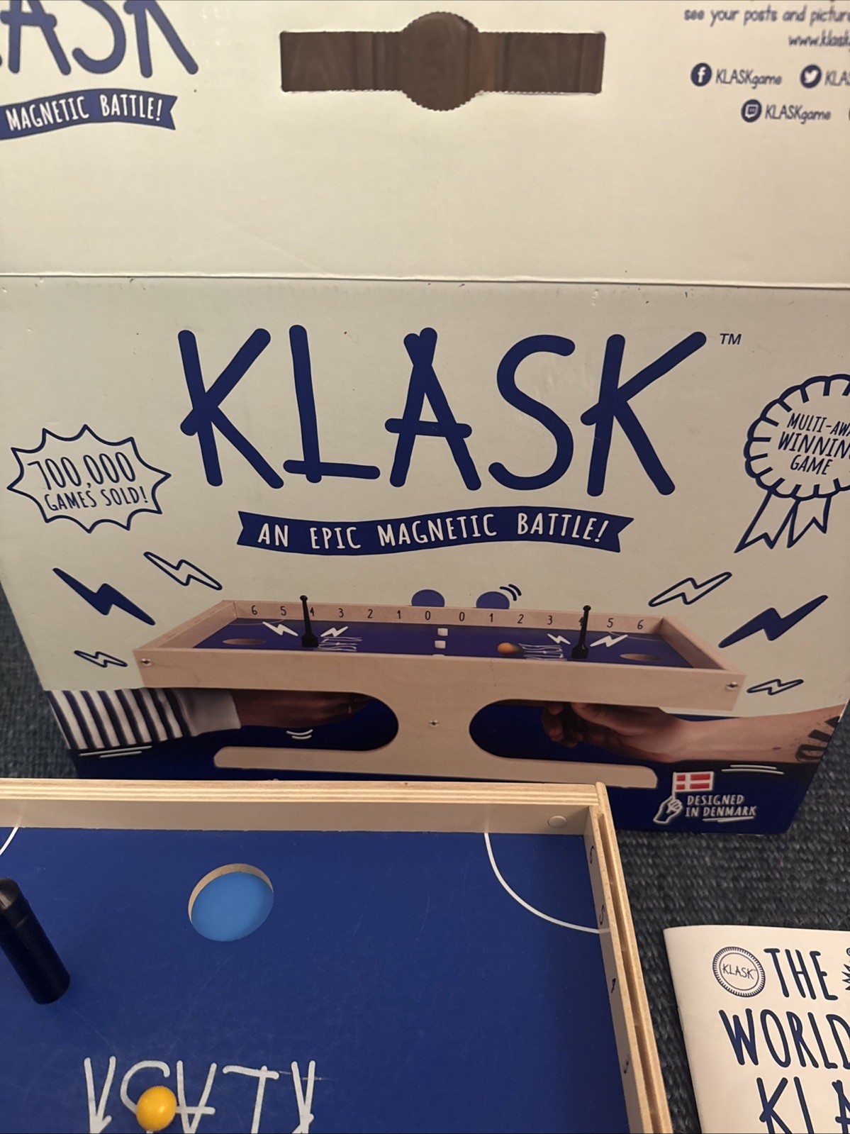 KLASK Magnetic Game of Skill WOODEN TABLETOP GAME From Finland COMPLETE