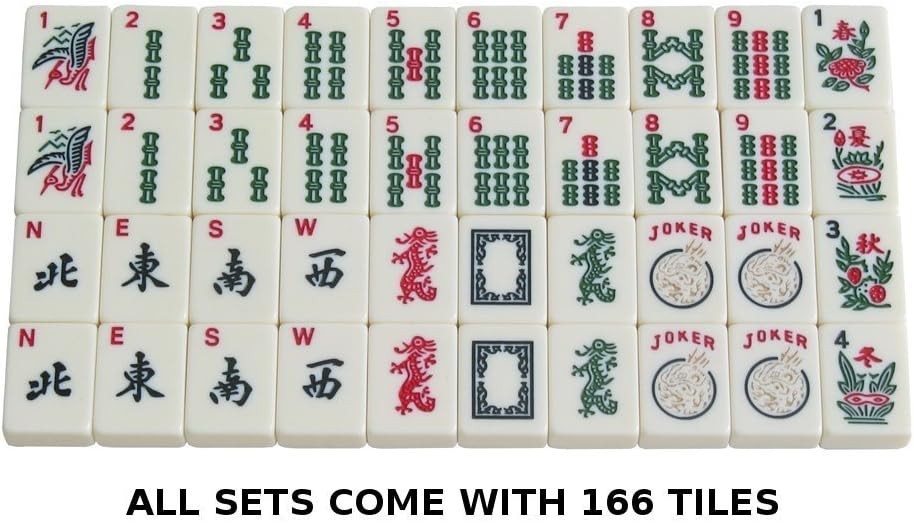 American Mahjong Set with 166 Engraved Ivory Tiles//-~