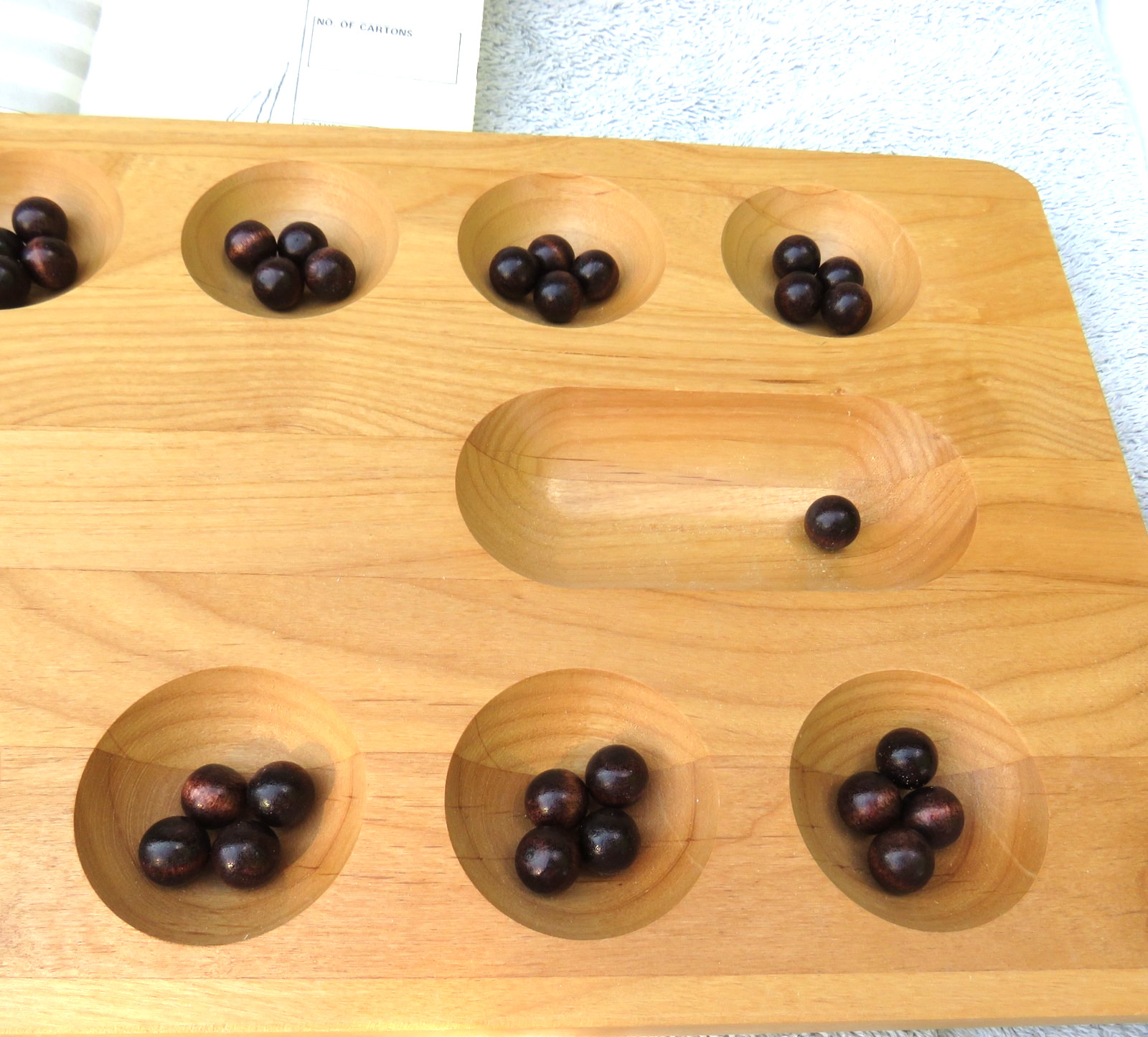 1977 Vintage Mancala 18+” by 8.5″ In Original Box Solid Wood