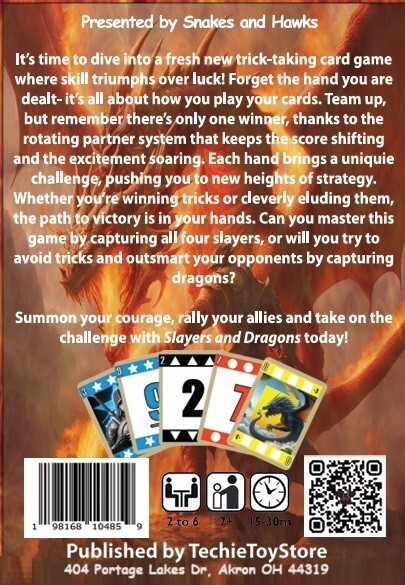 New Slayers and Dragons Card Game, Fun Family Trick Taking Game for 2-6 Players