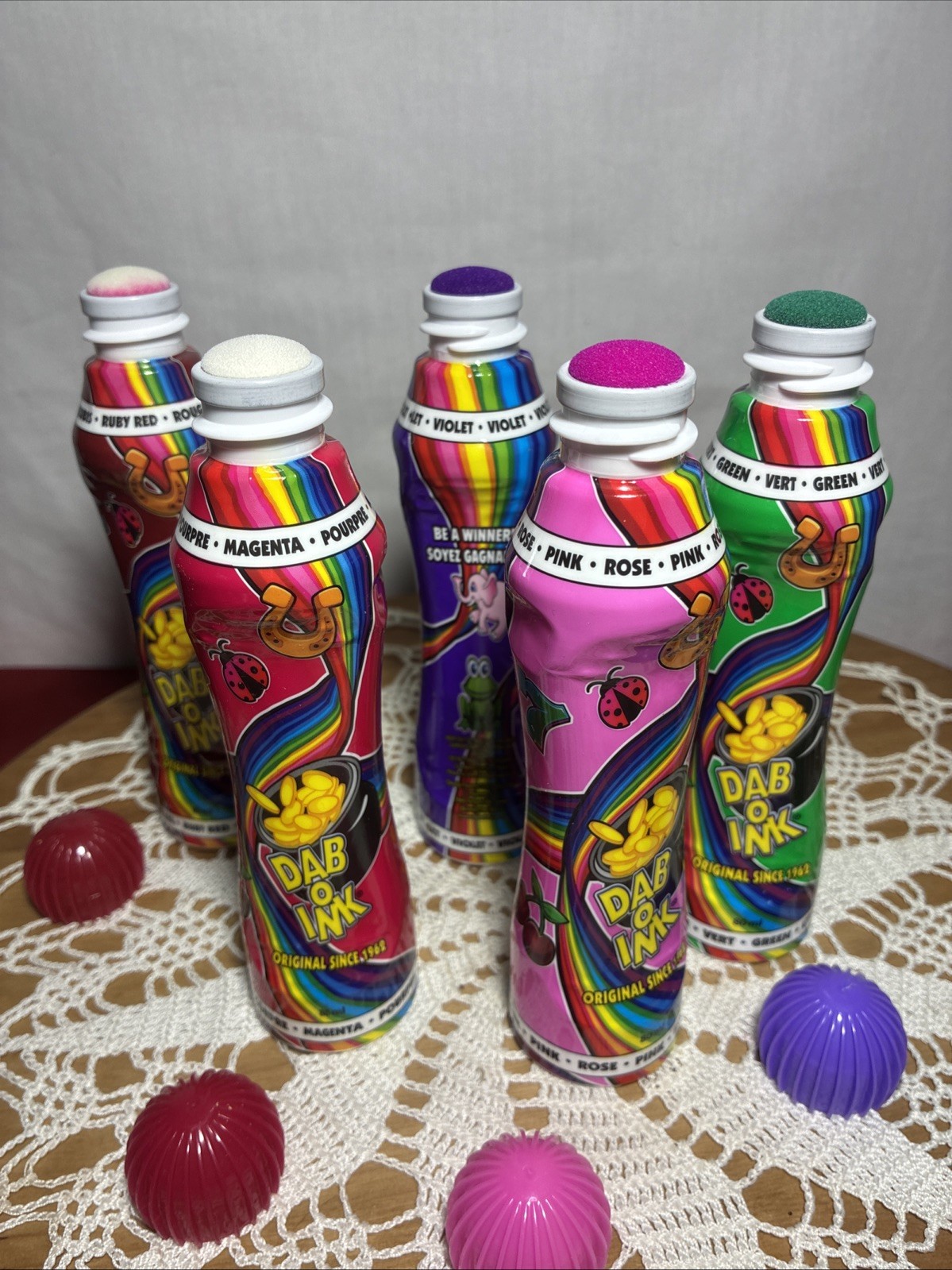 5 Bingo Daubers Dab O Ink New/ Nearly New Assorted Colors 3 Oz