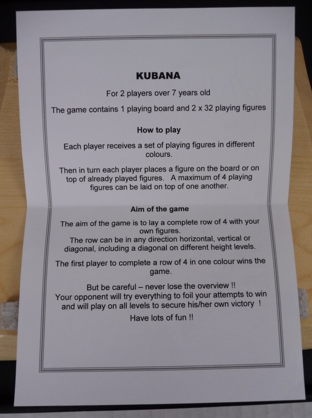 Kubana Abstract Strategy Game Wood Set Giseh Verlag Germany COMPLETE