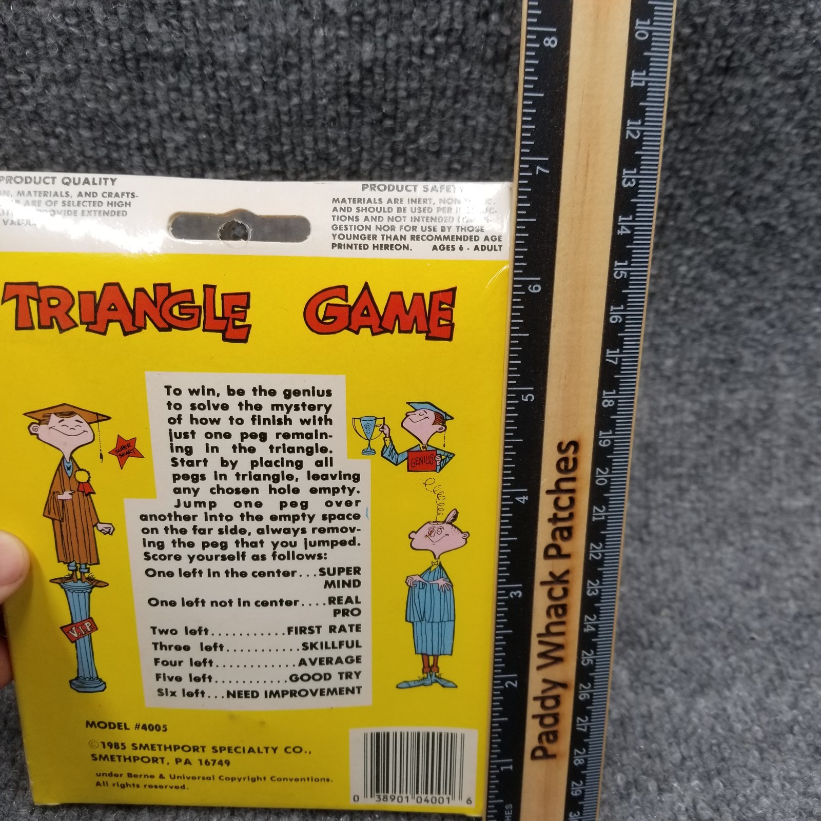Vintage Triangle Peg Game Smethport Take-Along 1985 Compact Brain Teaser Puzzle