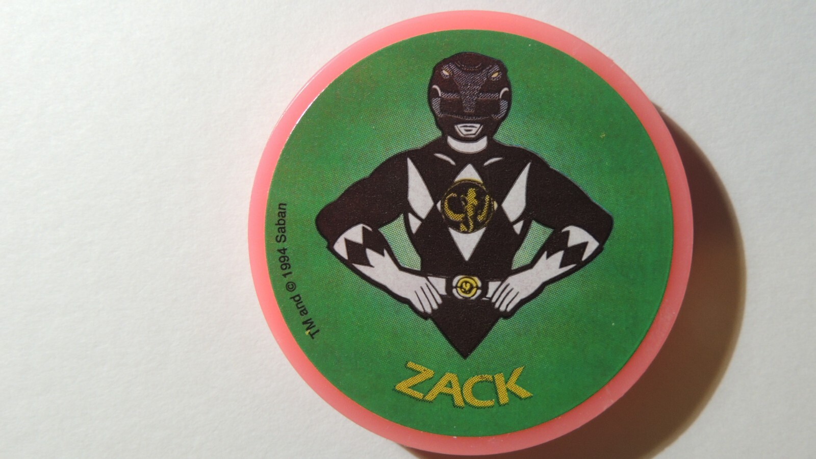 POWER RANGERS VINTAGE 1990’s ‘POG SLAMMER SET OF 6 PINK WITH STORAGE CONTAINER