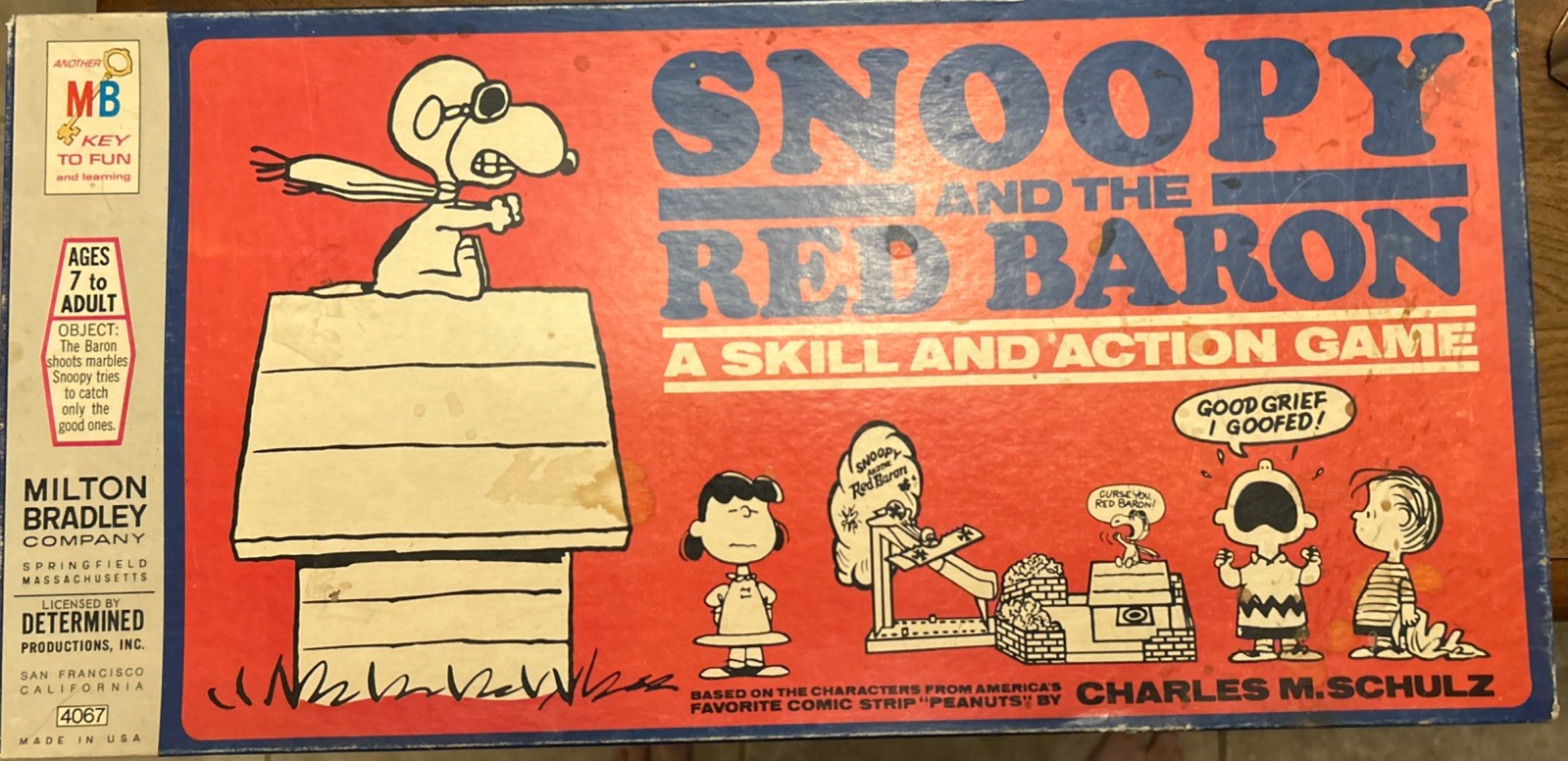 1970 Milton Bradley Snoopy and the Red Baron Skill and Action Game Peanuts 7& Up