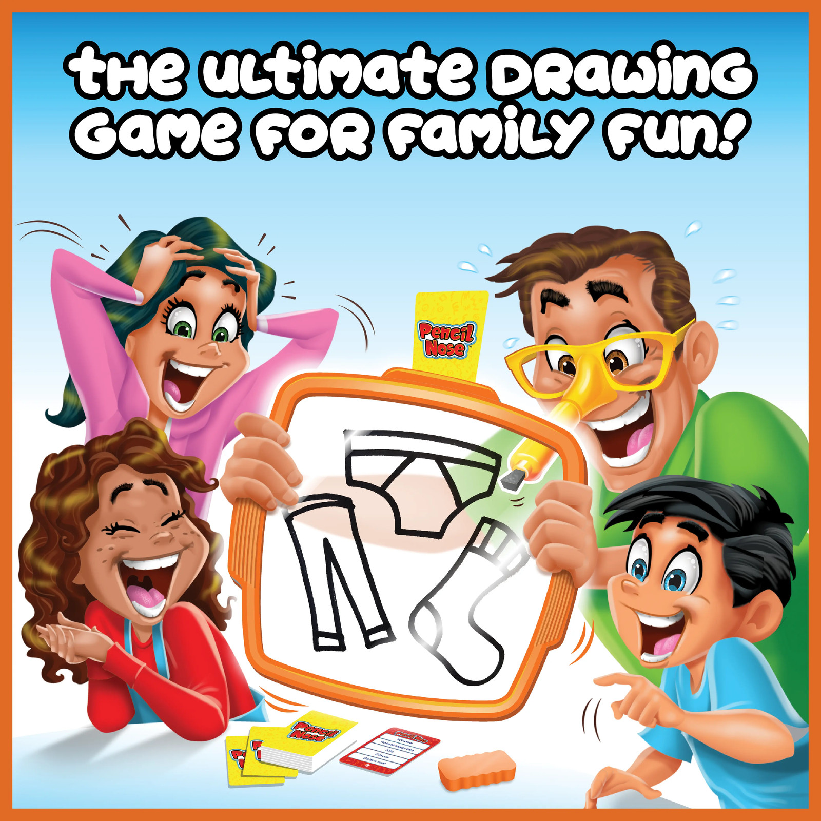 Pencil Nose Board Game for Family Night Fun Drawing Game for Kids 8 Years and up