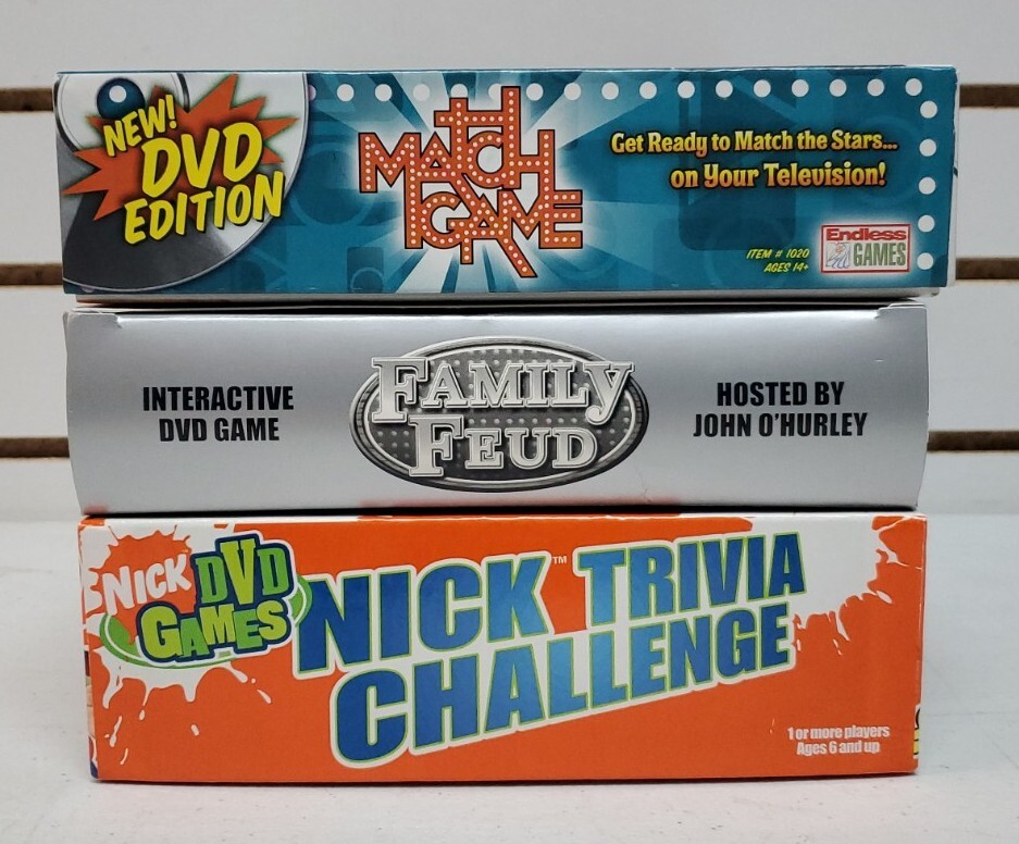 Lot Of 3 DVD Edition Games: The Match Game, Family Feud, & Nick Trivia Challenge