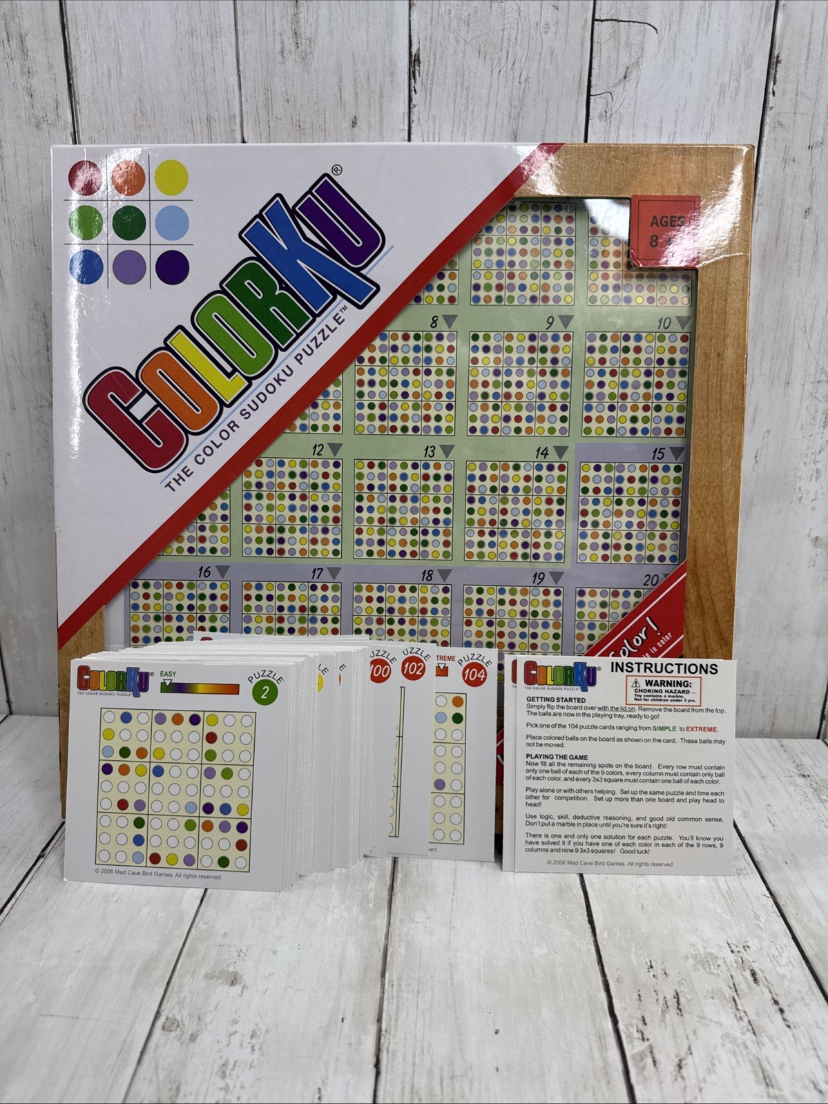 COLORKU Game Color-Sudoku Puzzle, 81 Balls, Solid Wood Board complete