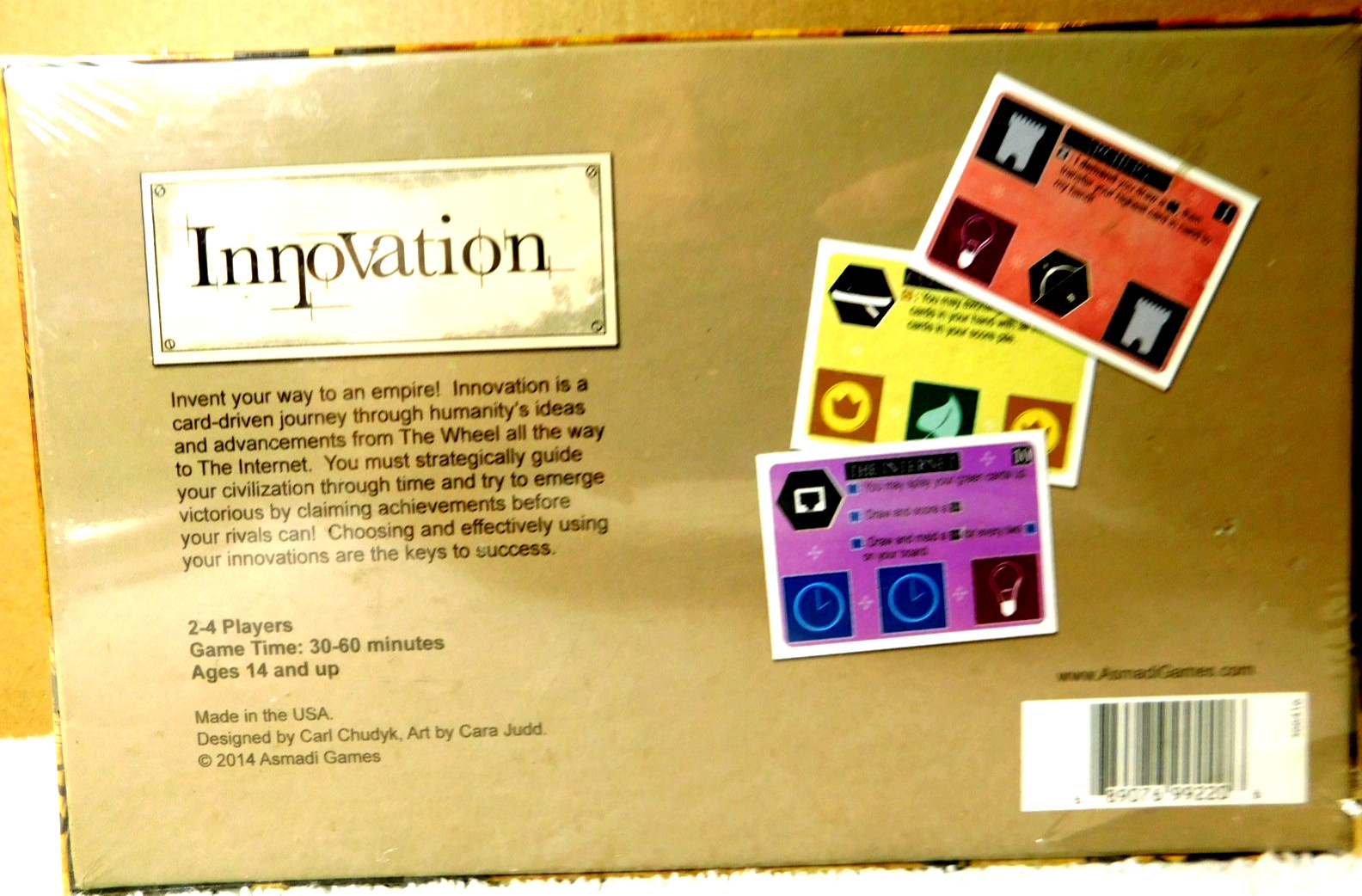 Asmadi Games~Designed By Carl Chudyk Art Be Cara Judd Innovation Card Game 2010
