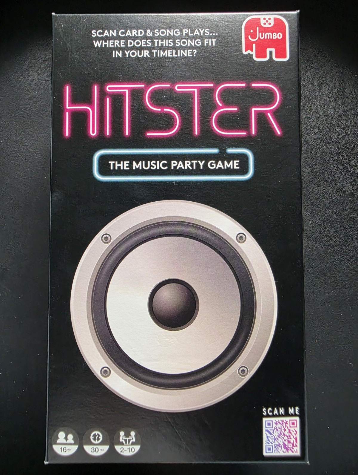 Jumbo Hitster Music Party Game Complete Game w/ QR Code, 2+ Players, 16+