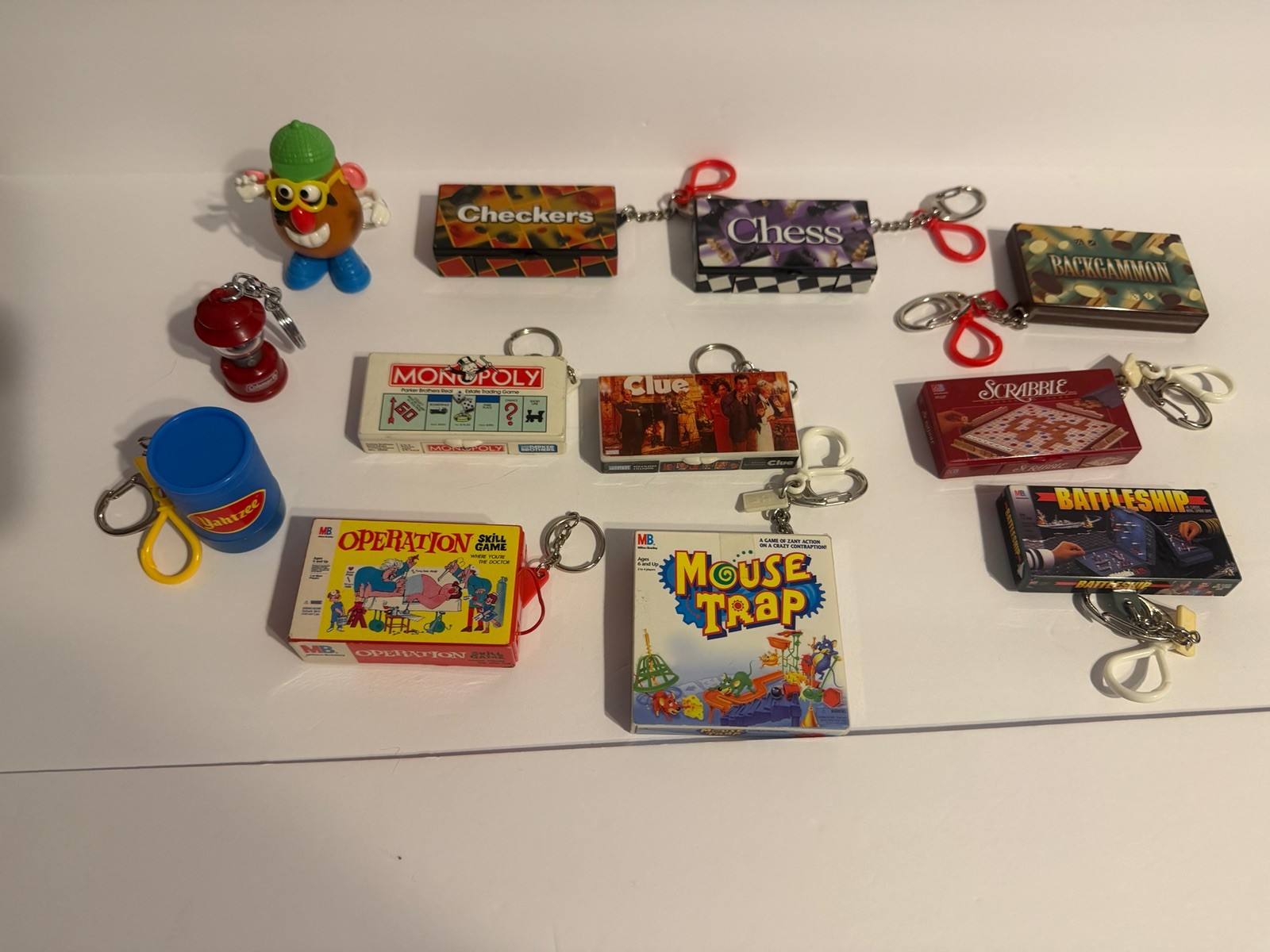 Lot of 12 Vintage Mini Board Game Keychains Mattel Hasbro 90’s Sweet N Fun