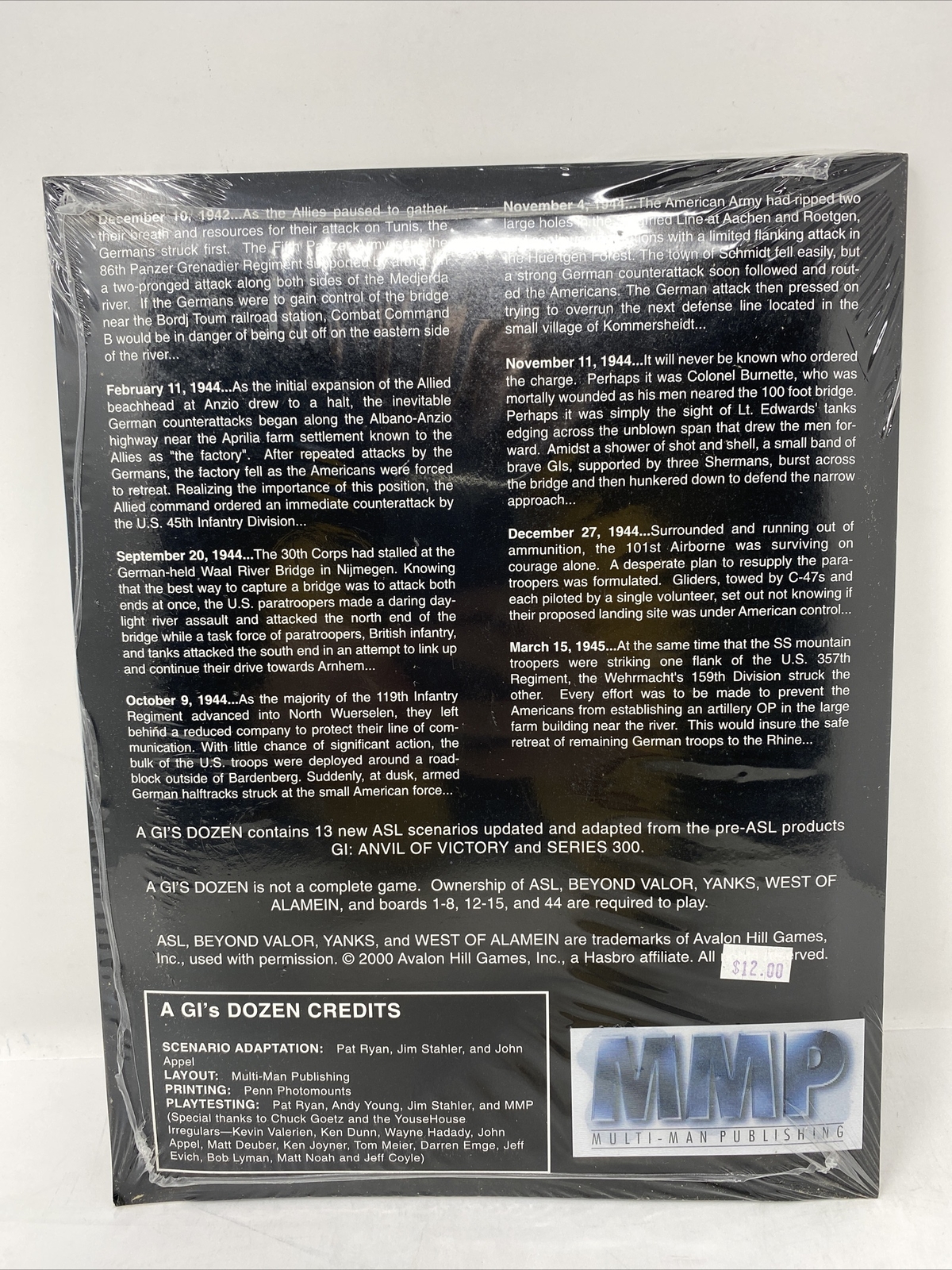 A GI’s Dozen Scenario Dozen – MMP Multi-Man Publishing – SEALED (2003)