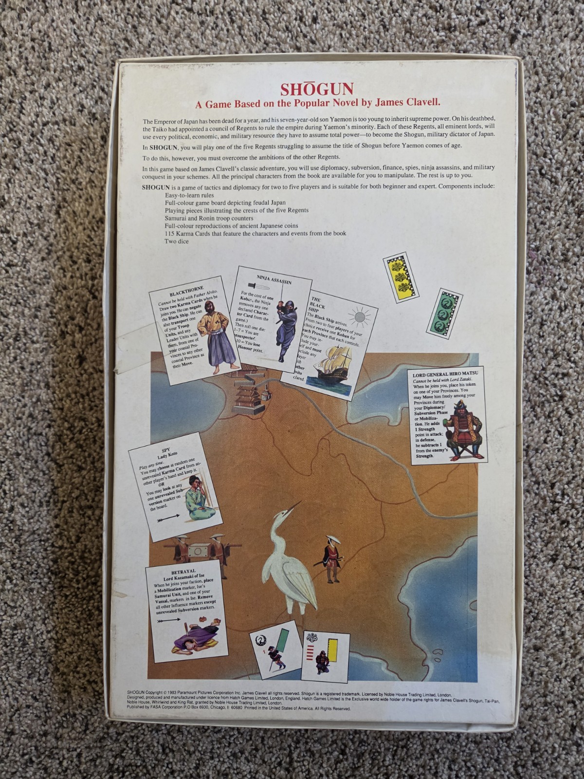 FASA James Clavell’s Shogun #1703 Family Game Feudal Japan Unplayed Copy