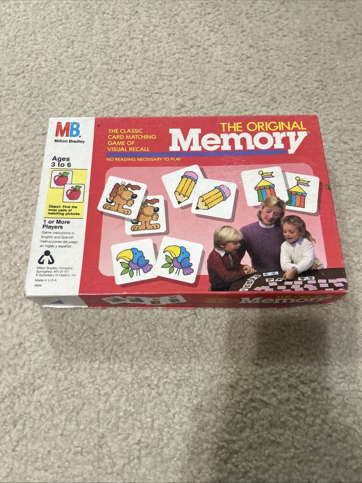 Vintage Milton Bradley 1989 Kids The Original Memory Matching Card Game