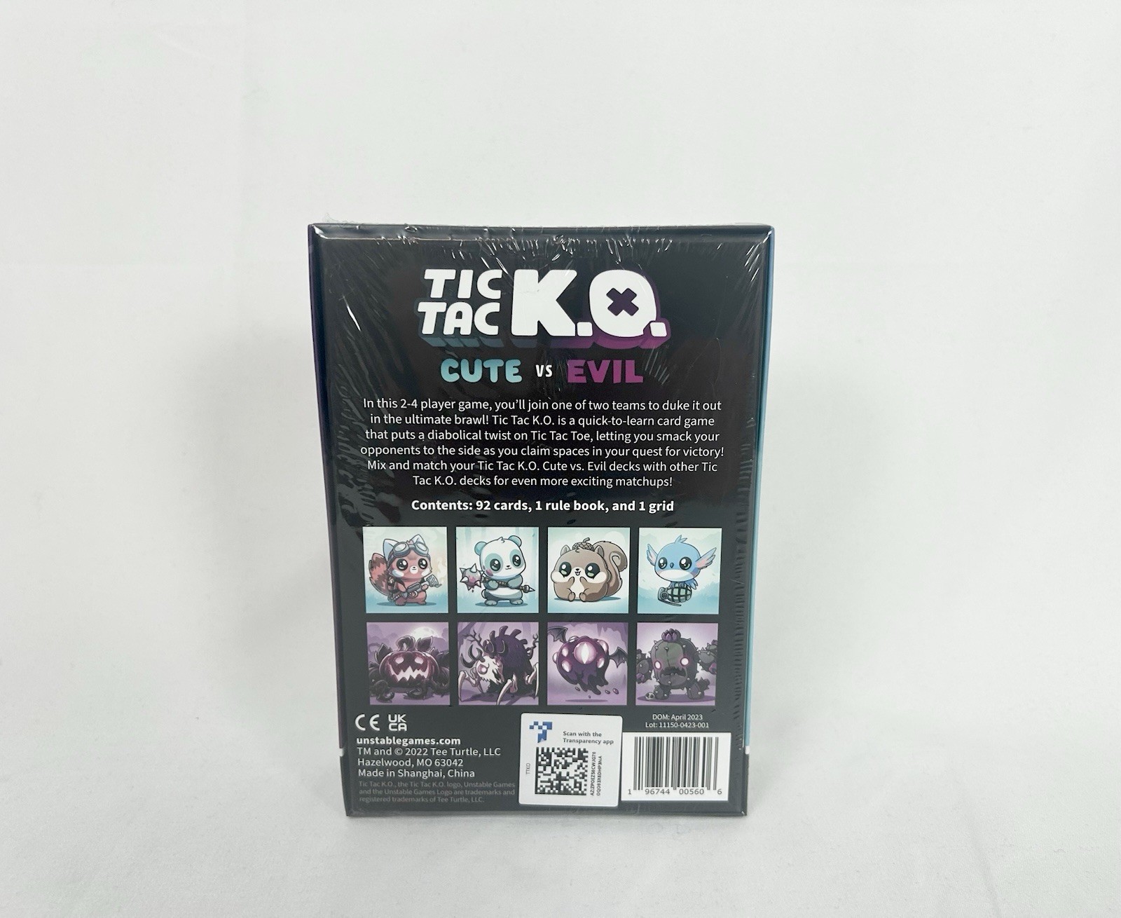 Tic Tac KO Cute vs Evil Card Game: Strategy & Creative Thinking by TeeTurtle