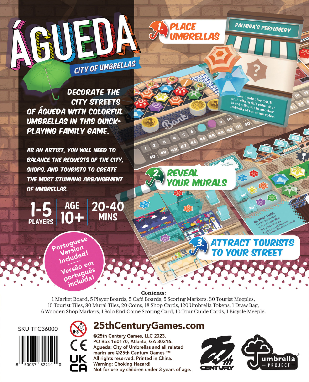 Águeda City of Umbrellas Board Game 1 to 5 Players Mensa Select Winner