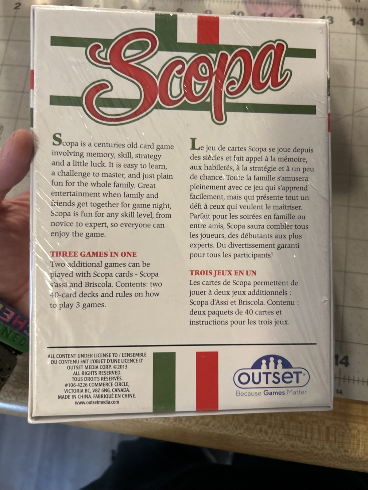 Scopa Game The Traditional Italian Card Game New Sealed 3 Games In One Ages 8+