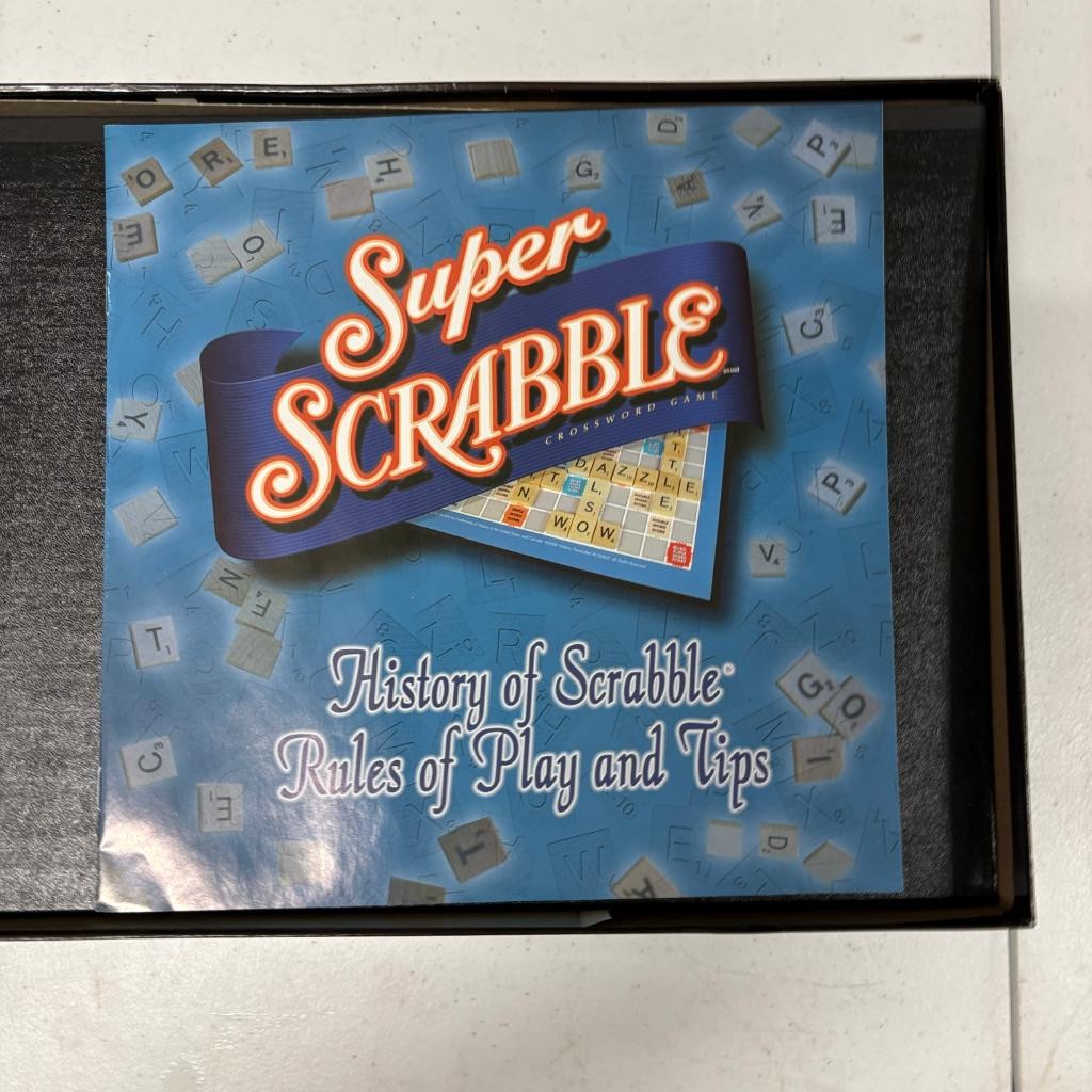 Super Scrabble Board Game 2004 Winning Moves 200 Wooden Tiles Complete