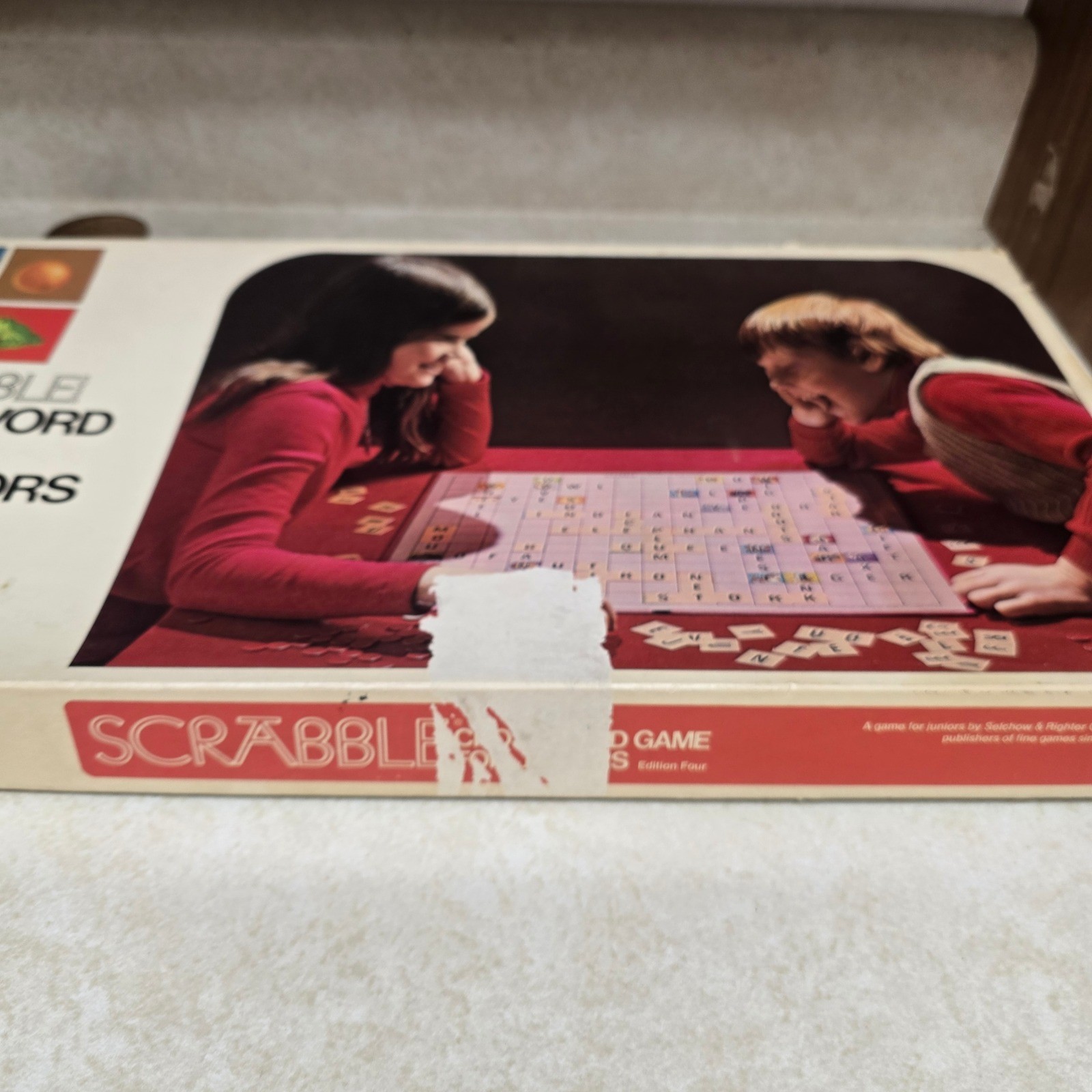 Vtg 1974 Scrabble Crossword Game for Juniors Selchow & Righter No 18 Edition 4
