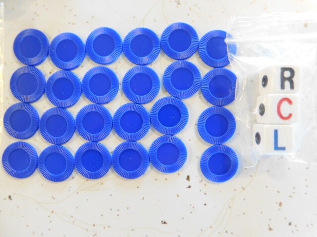 The Original LCR Left Center Right Dice Game Blue Tin George & Company