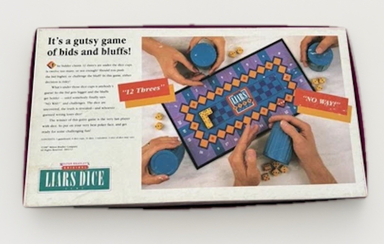 1987 Milton Bradley Liar’s Dice Game Complete Vintage Dice Cups Set