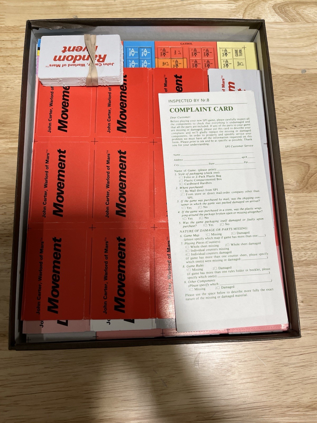 JOHN CARTER: WARLORD OF MARS Board Game. 1979, SPI Unpunched counters/complete.
