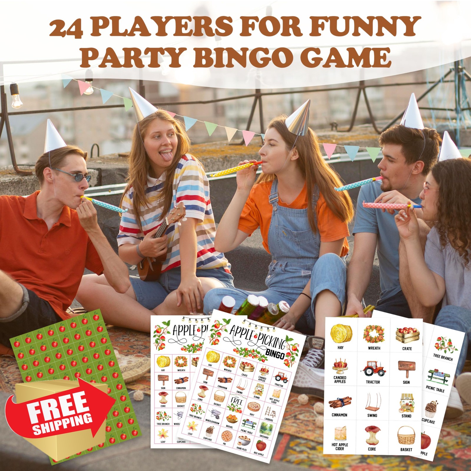 HMJKL Fall Bingo Cards 24 Player Fall Harvest 02
