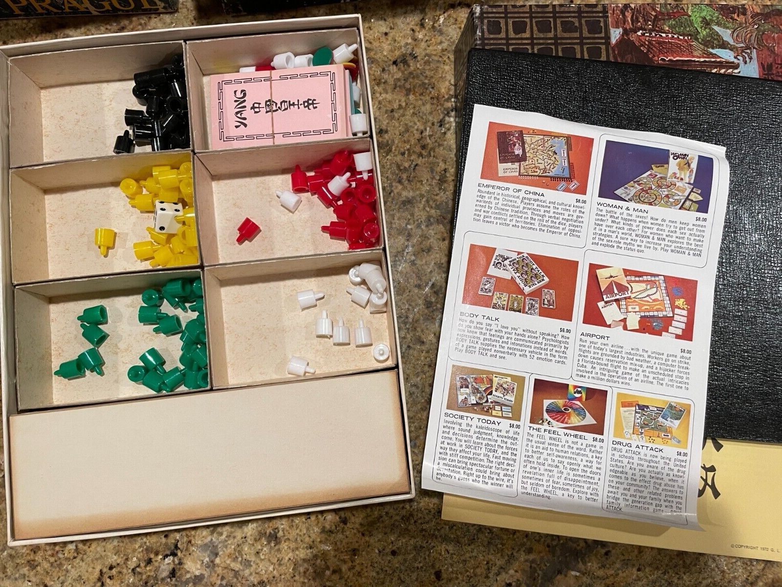 VINTAGE 1972 EMPEROR OF CHINA BOARD GAME DYNAMIC GAMES CLASSICAL CHINA COMPLETE