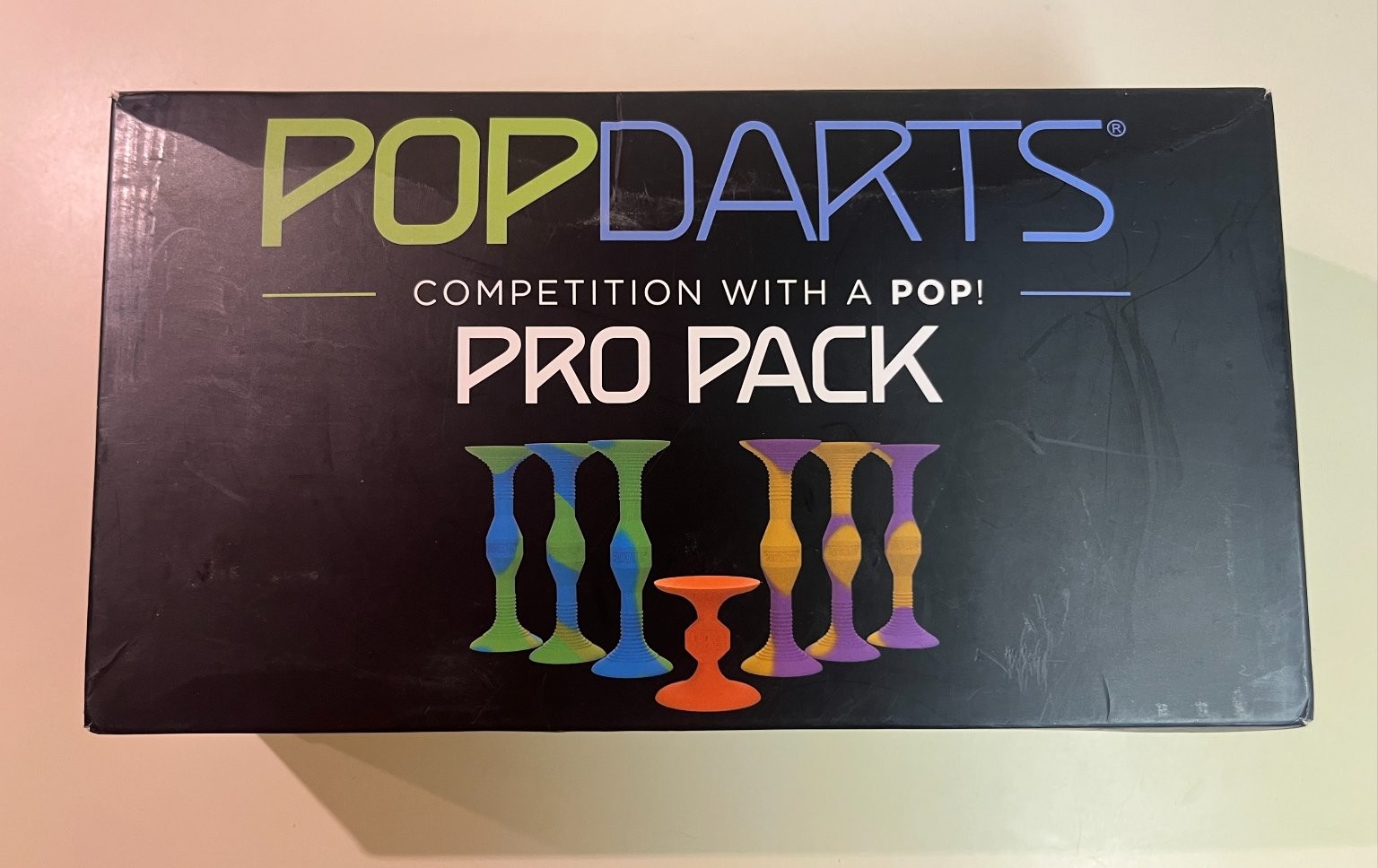 Pop Darts Pro Pack, Indoor Outdoor Tossing, Family Game, Damaged Box, READ