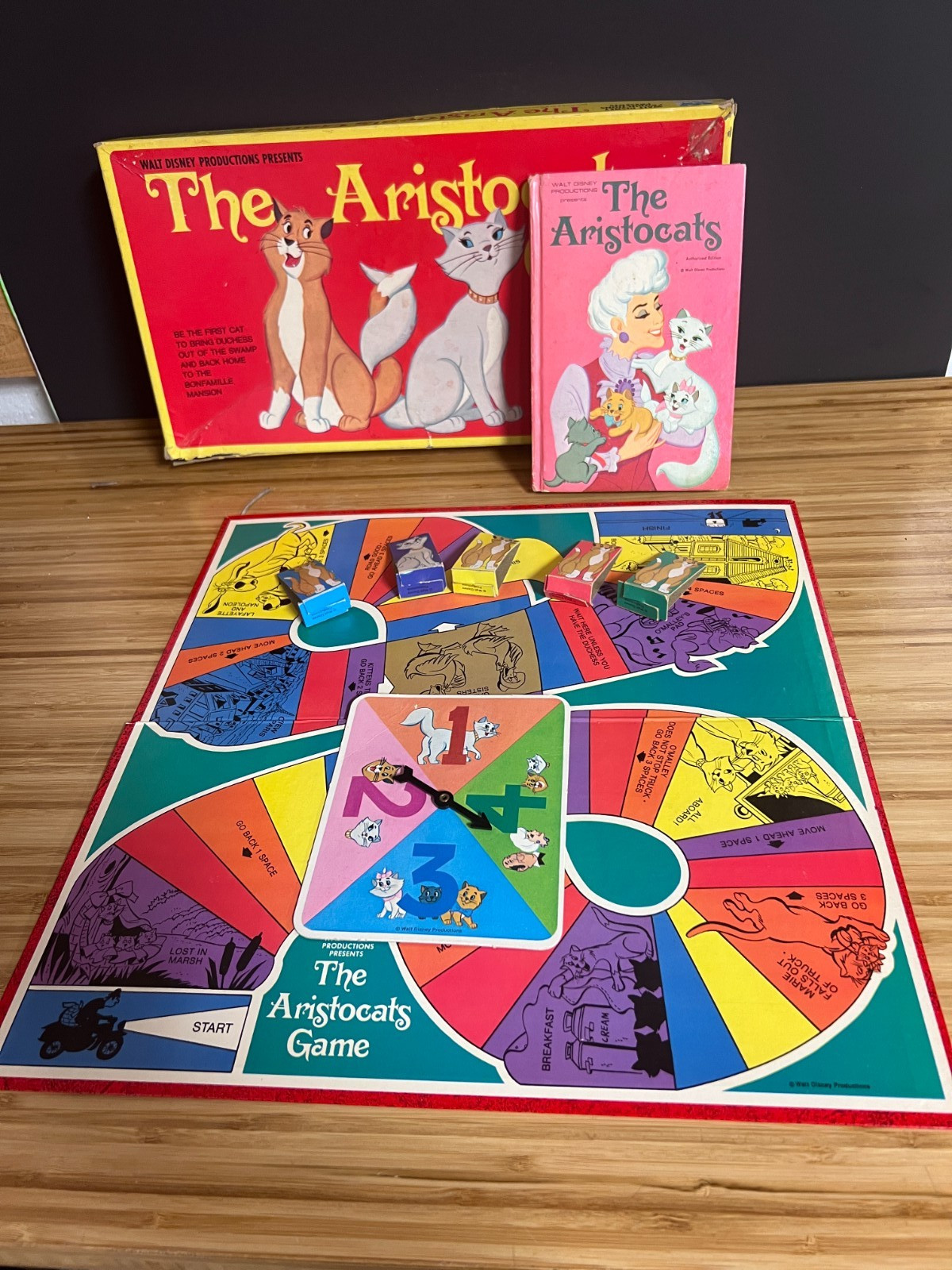 Vtg Whitman Disney The Aristocats Boardgame and HB The Aristocats dated 1970
