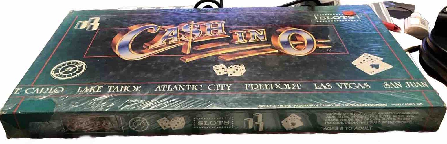 Ca$h In O Slots Board Game 1987 New Sealed 8 & UP FAST PACE GAME SLOTS, VINTAGE