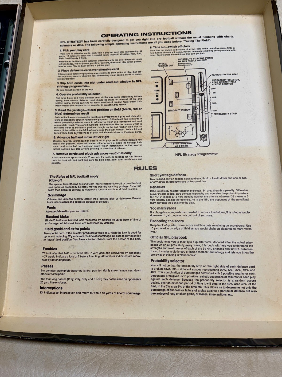 Vintage 1972 Tudor NFL Strategy Game Model 100 100% Complete All Parts Verified