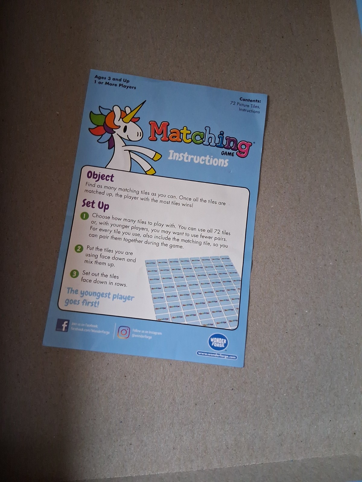 Matching Cards. Has Everything. More Then 1 Player. Age 3+. Good For Memory